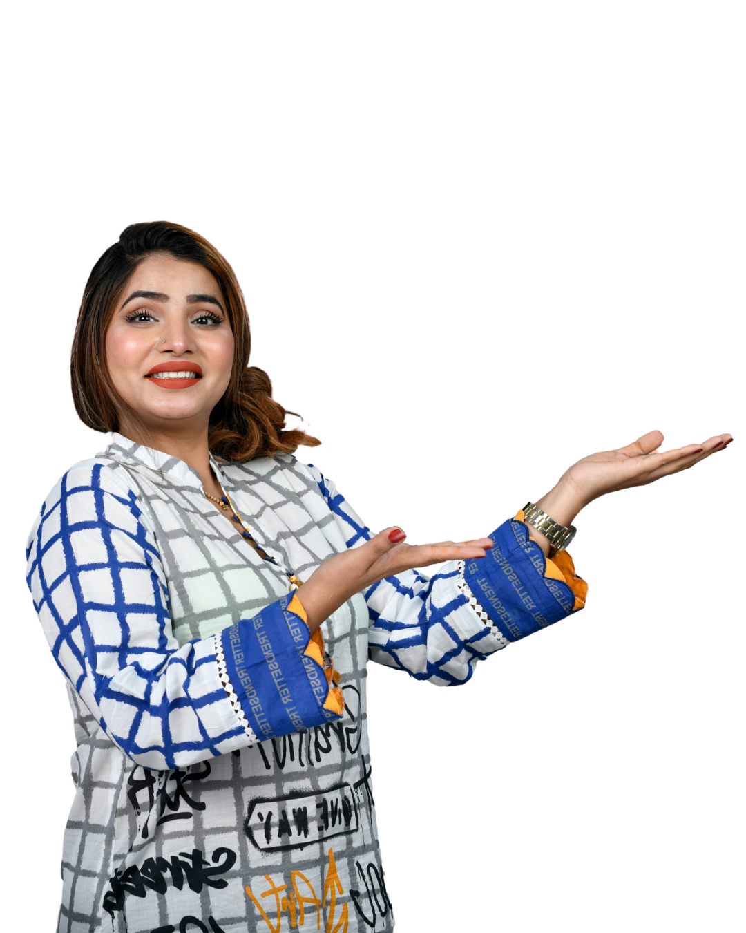 Indian Tours & Travels representative presenting the Singapore + Malaysia package