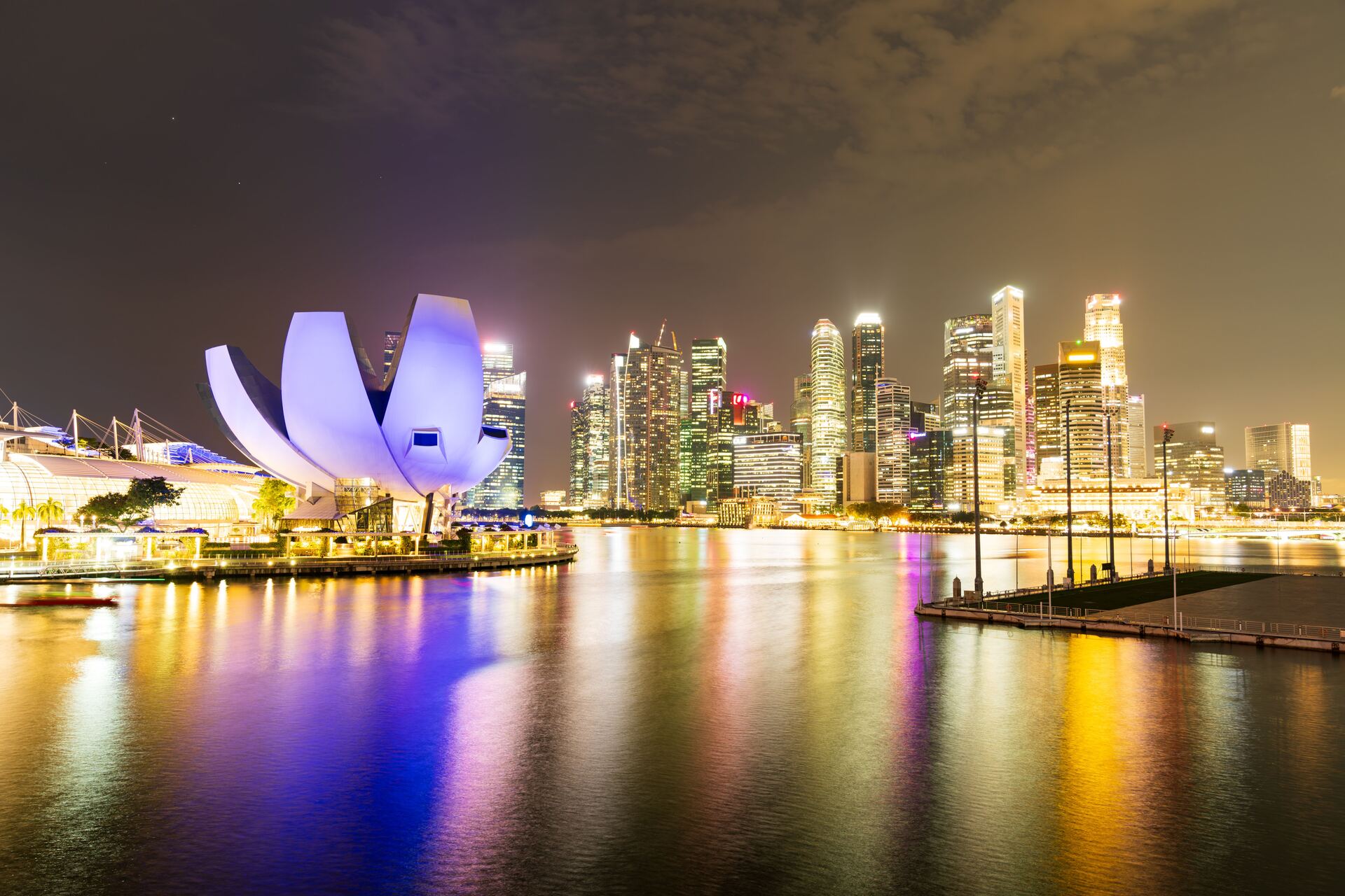 Marina Bay skyline with ArtScience Museum, Singapore